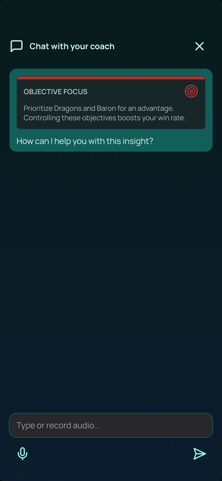 Chat interface as secondary support feature